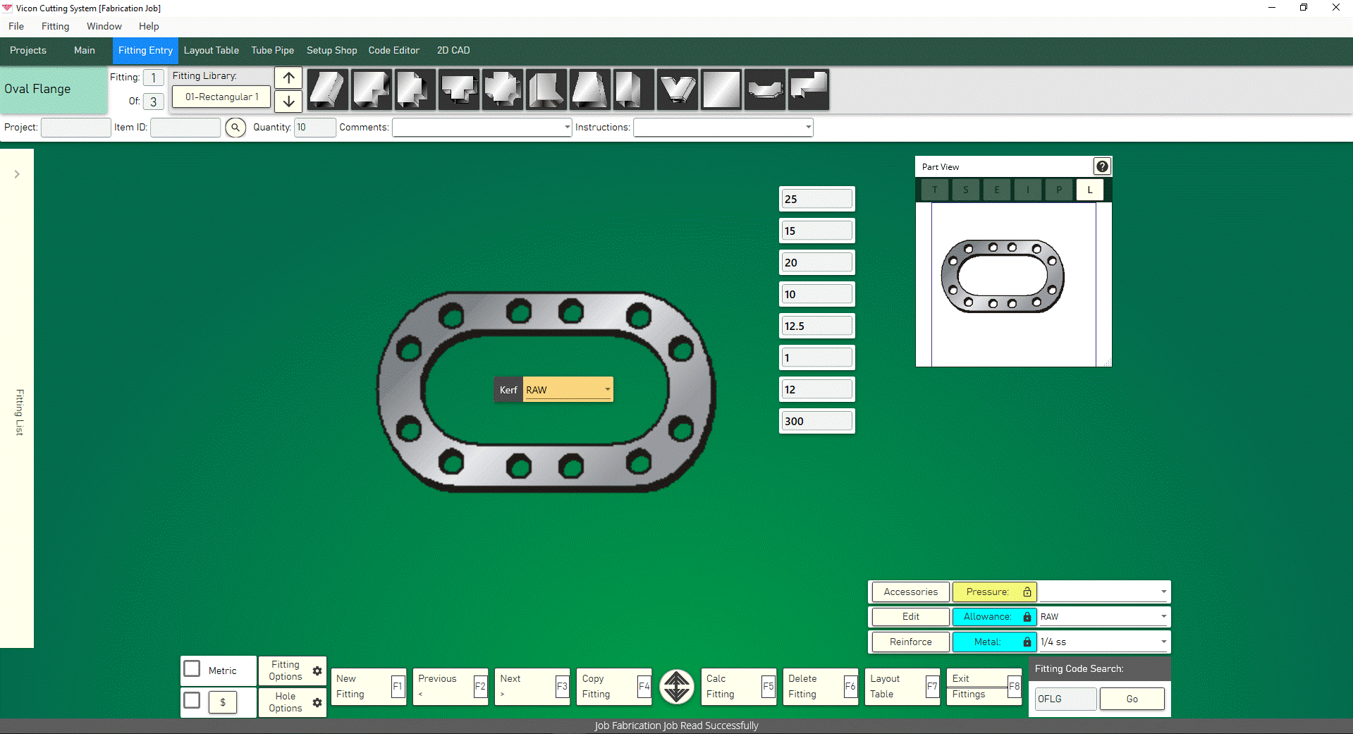 Vicon Fabricating Fitting Screen